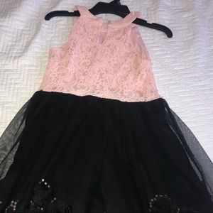 Pink and black little girls dress